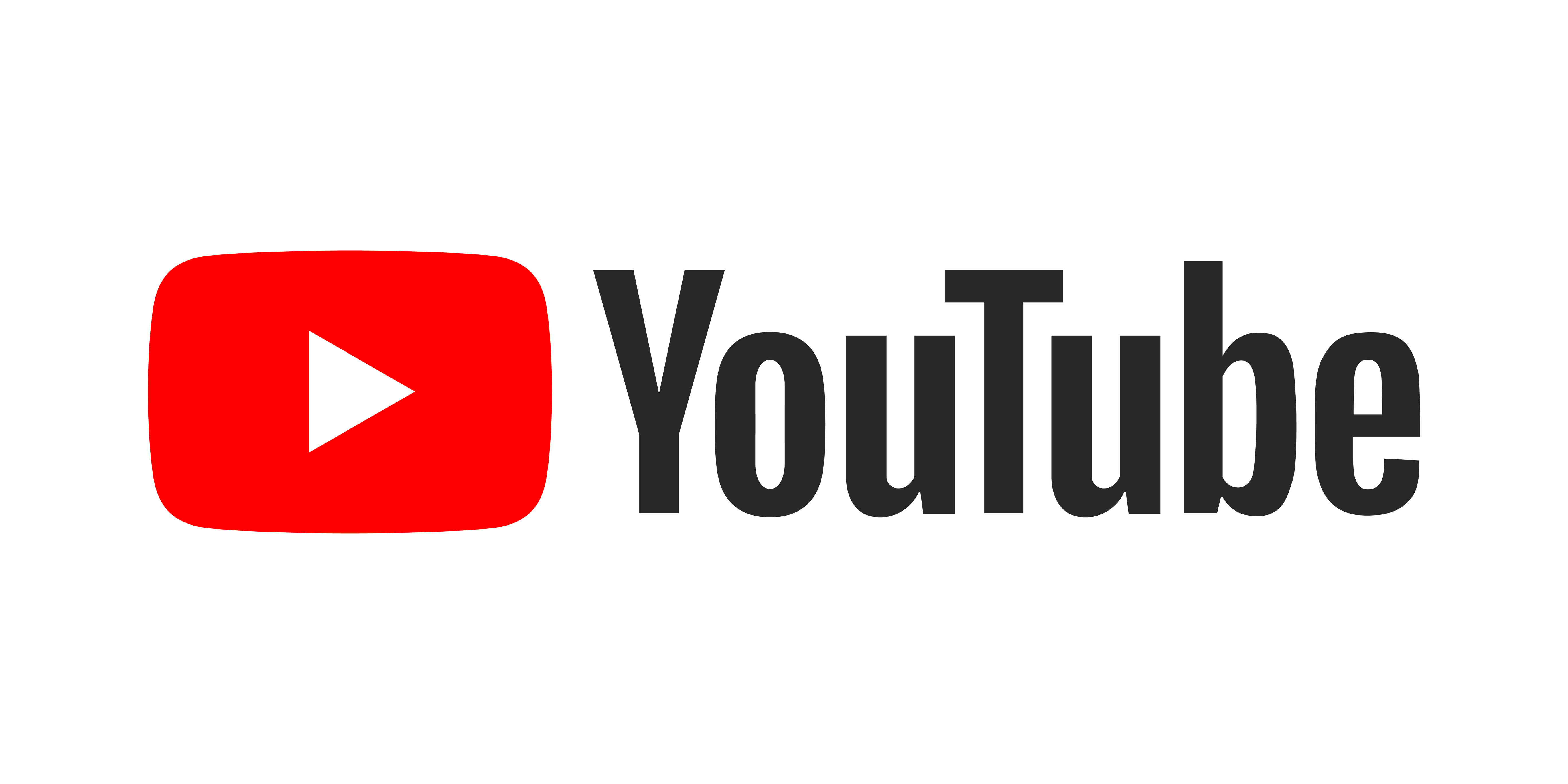 YouTube logo i sort og rød bakgrunn med hvit piltegn